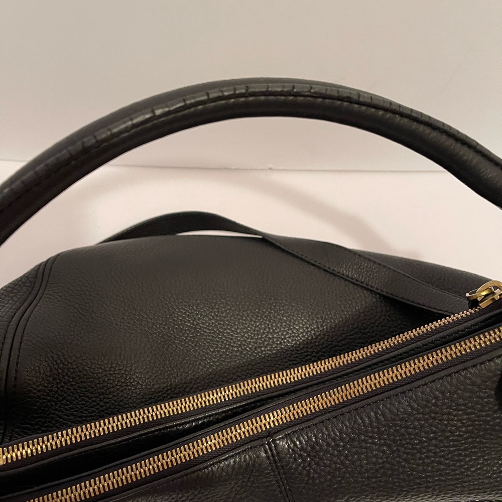 J Crew Black Pebbled Leather Biennial Shoulder Crossbody Classic Hobo Bag - Picture 12 of 15